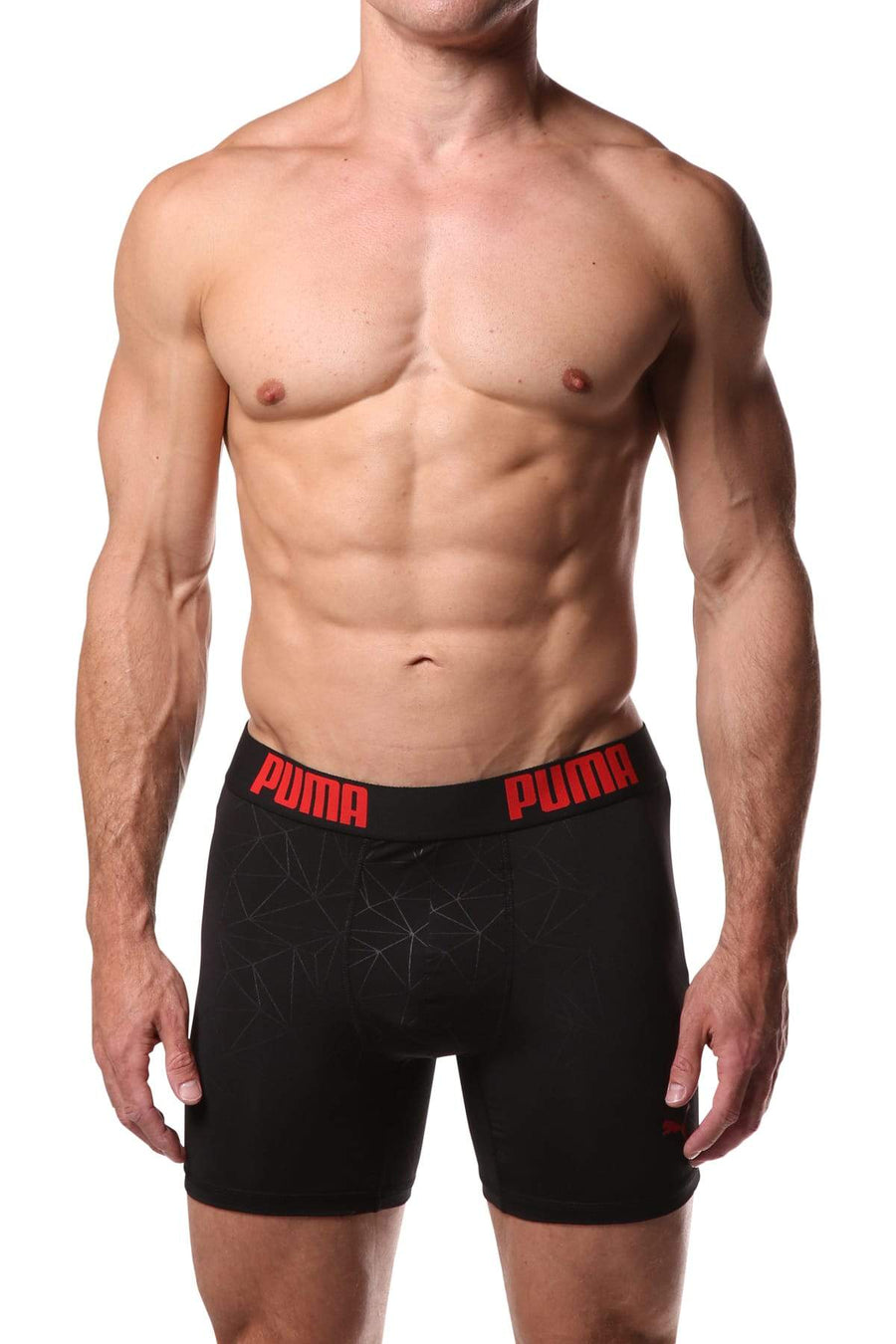 PUMA Black Geometric Print Boxer Brief