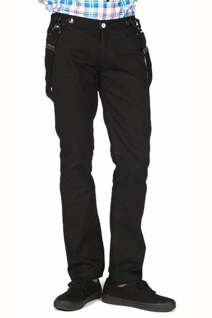 Something Strong Black Suspender Skinny Pant