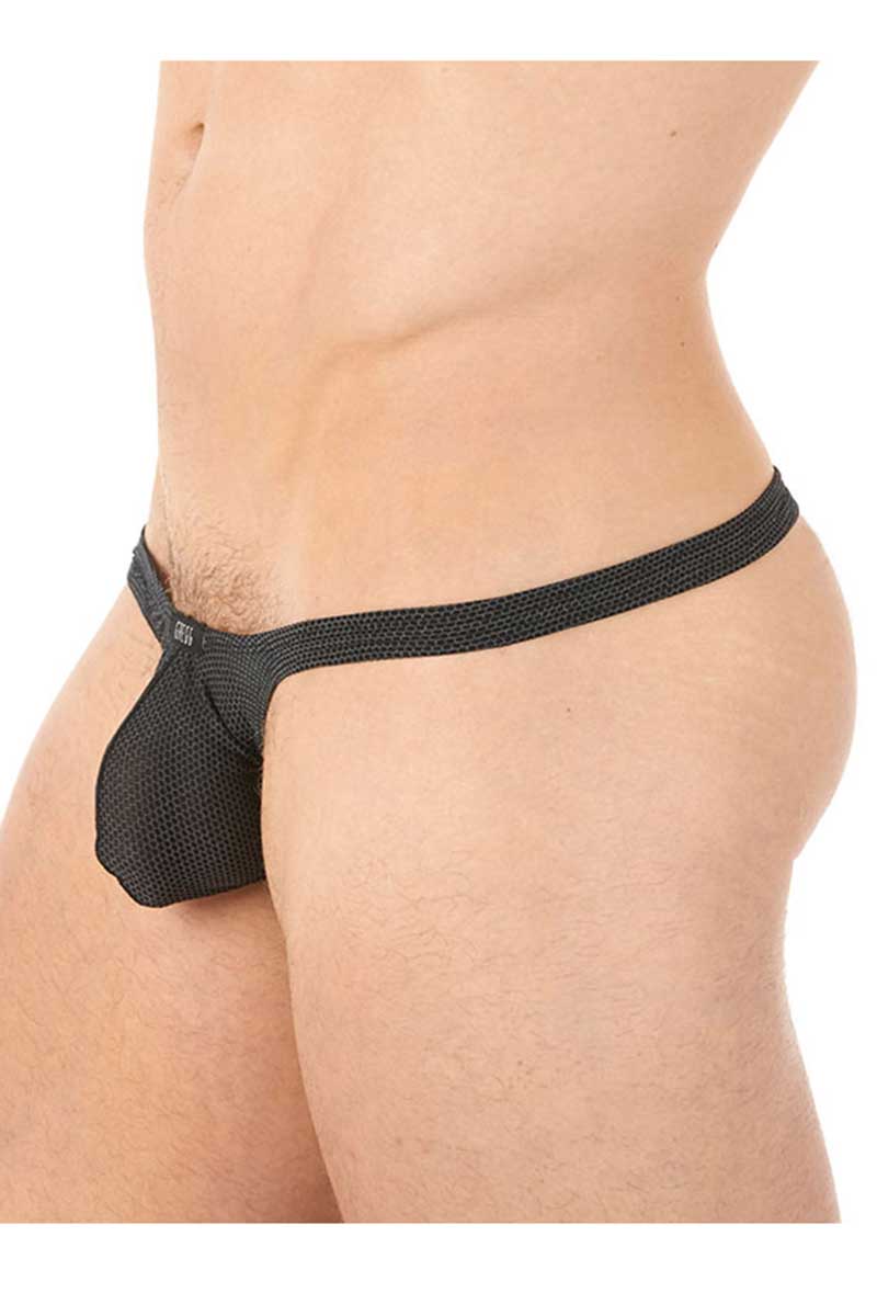 Gregg Homme Grey Highrise Honeycomb Mesh Thong