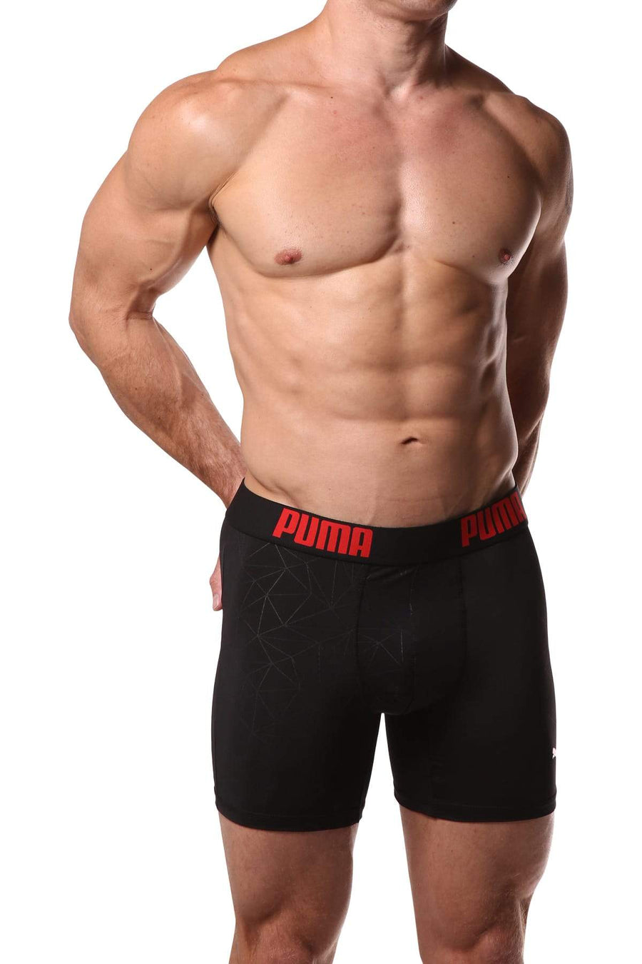 PUMA Black Geometric Print Boxer Brief