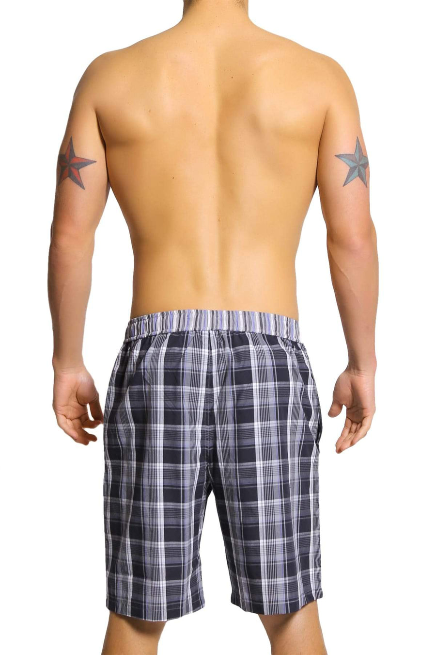 English Laundry Black Plaid Drawsting Short
