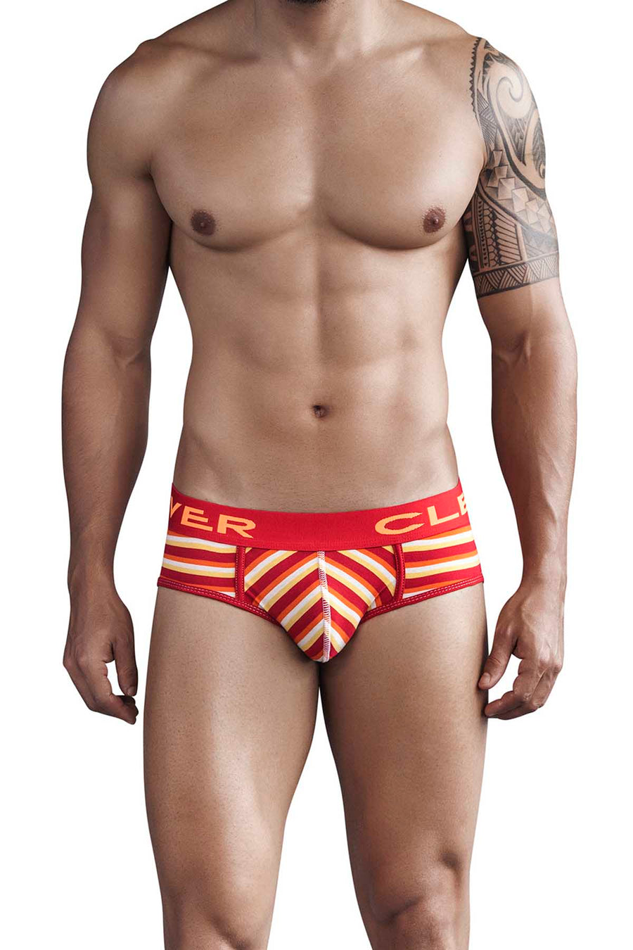 Clever Red Navajo Code Piping Brief