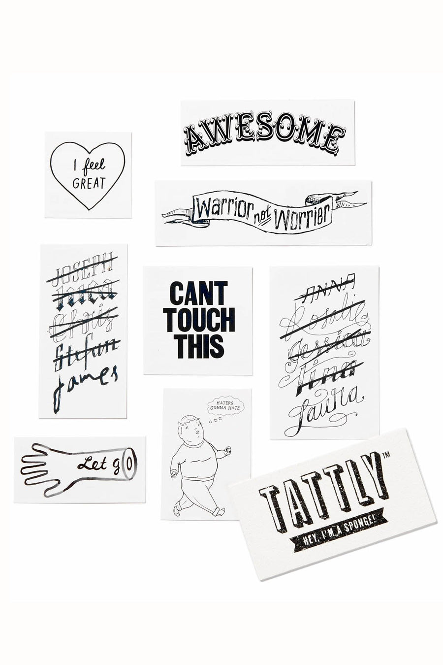 Tattly Single & Stoked Temporary Tattoo 8-Pack with Sponge