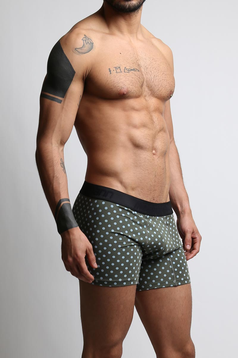 Mosmann Green & Blue Polka Dots Long Boxer