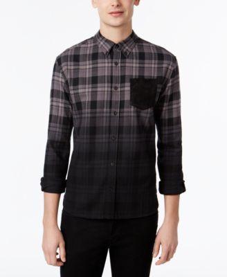 WHT SPACE by Shaun White Men's Ombre Plaid Flannel Shirt