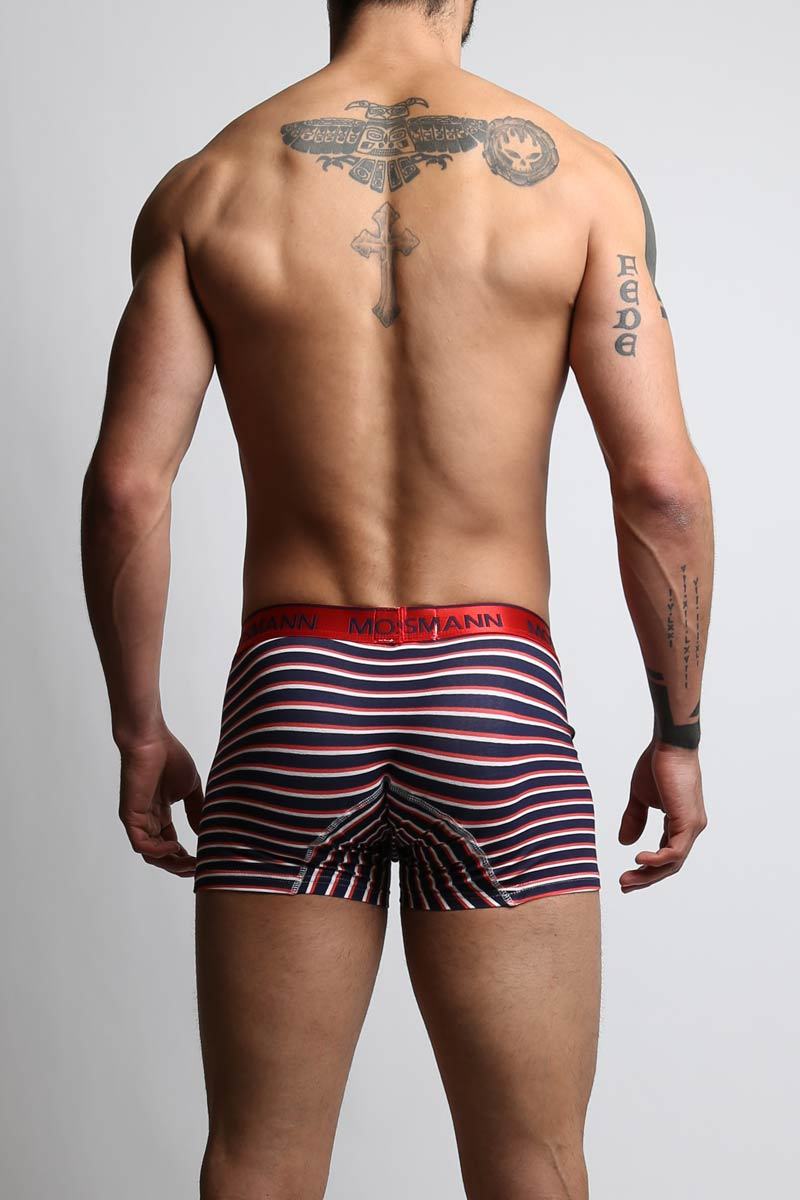 Mosmann Dark Red White & Navy Long Boxer