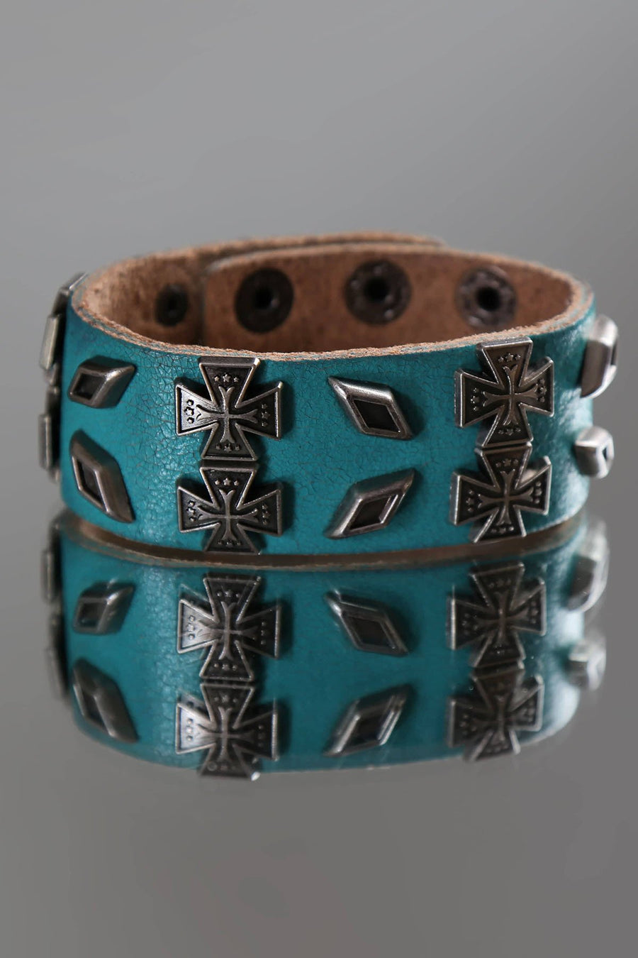 Rave Blue Iron Cross Bracelet