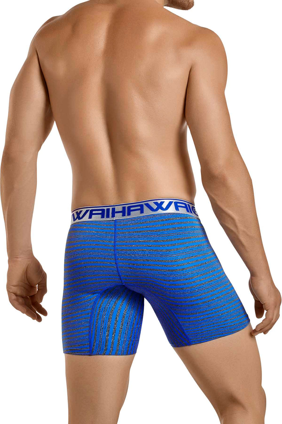 Hawai Electric Blue & Grey Stipe Boxer