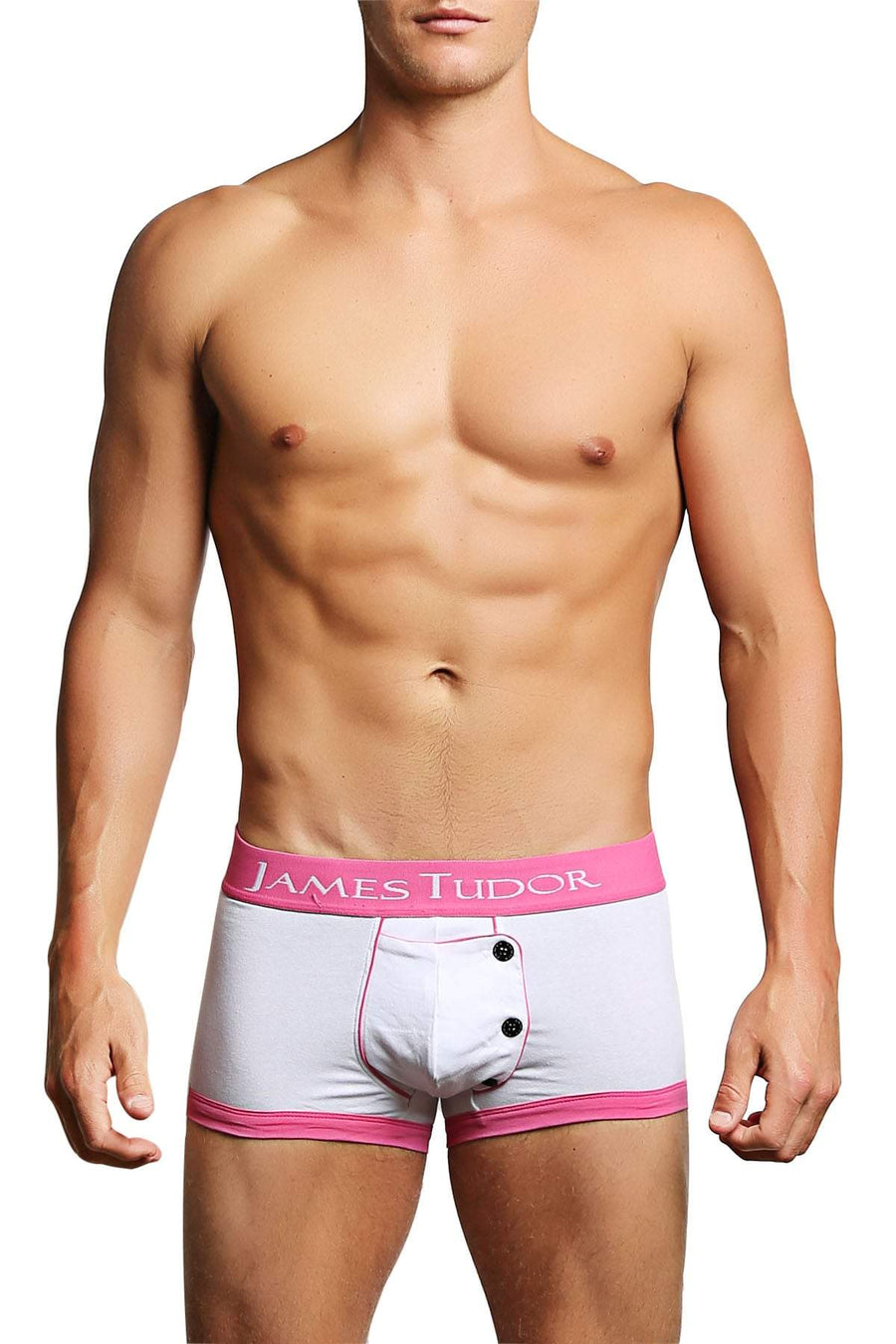 James Tudor White & Pink Boxer Brief
