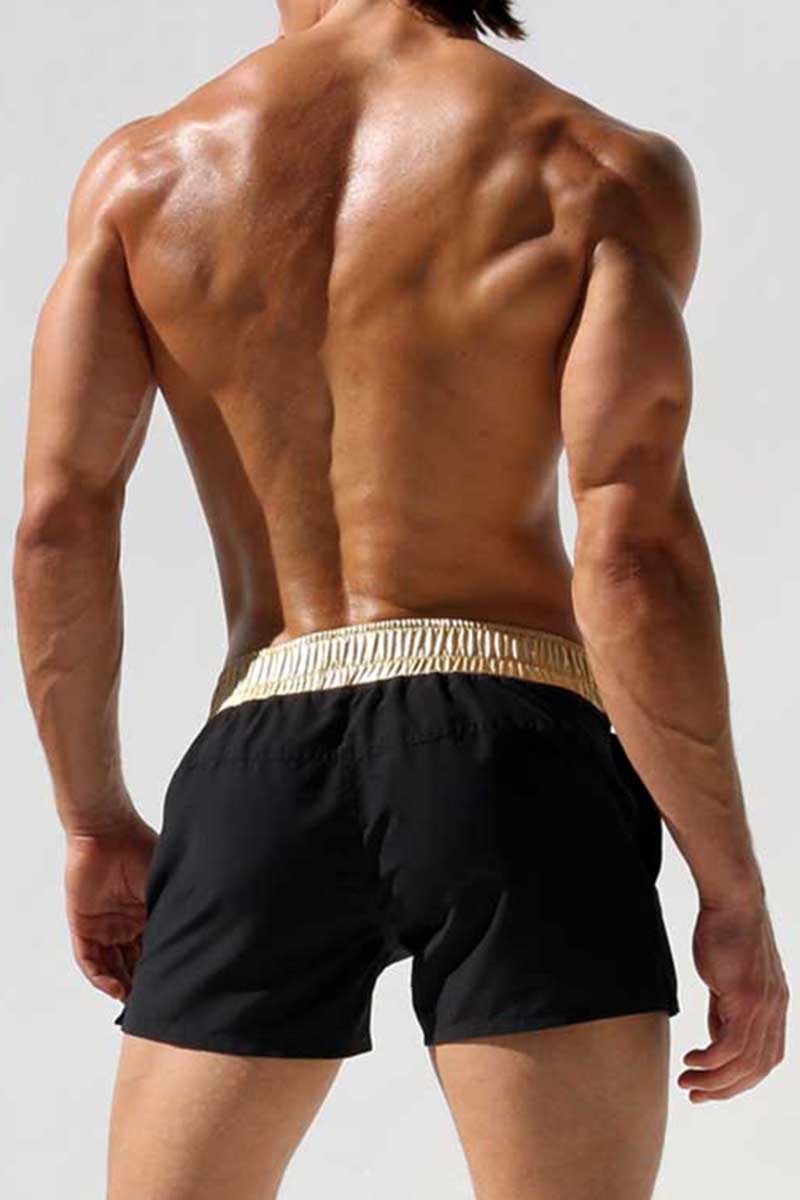 Rufskin Black & Gold Delon Microfiber Swim Shorts