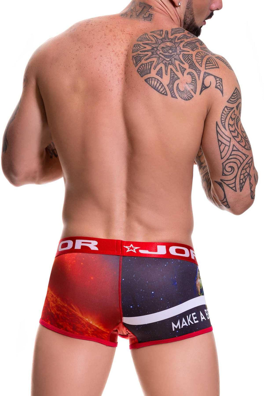 Jor Red Printed Believe Boxer-Trunk