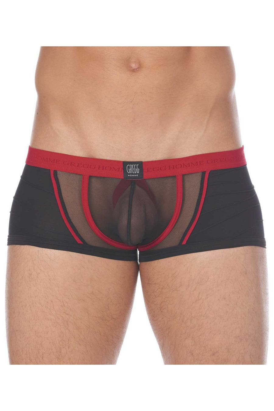 Gregg Homme Black Cheeky Mesh C-Ring Boxer Trunk