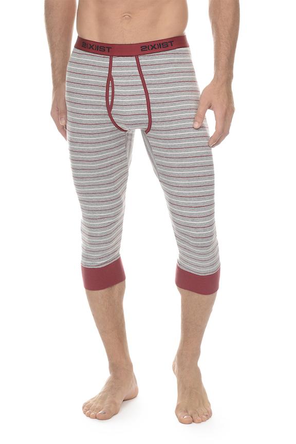 2(X)IST Heather Grey Essential Cotton Cropped Long John