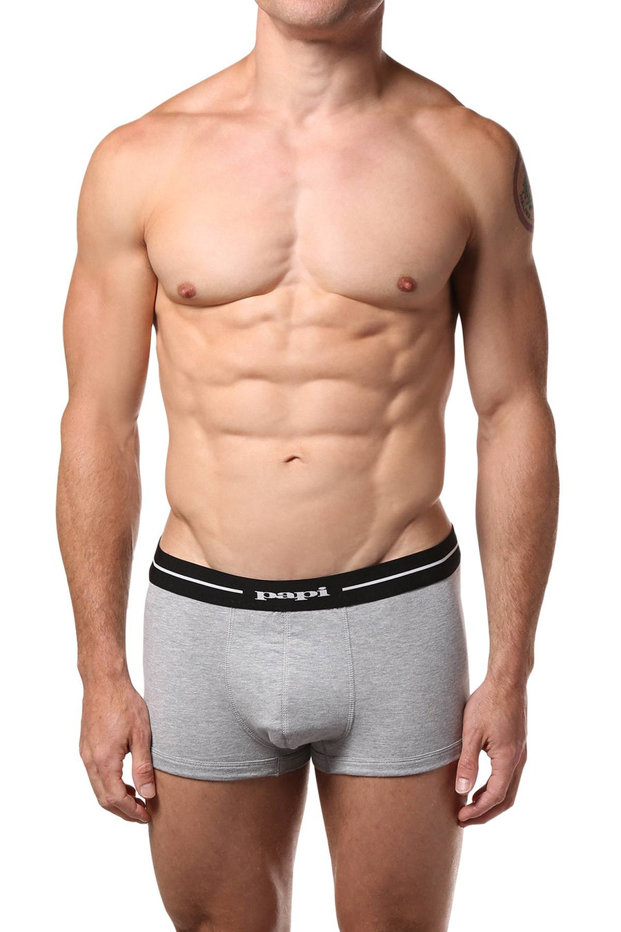Papi Heather-Grey/Navy Nautical Brazilian Trunk 3-Pack