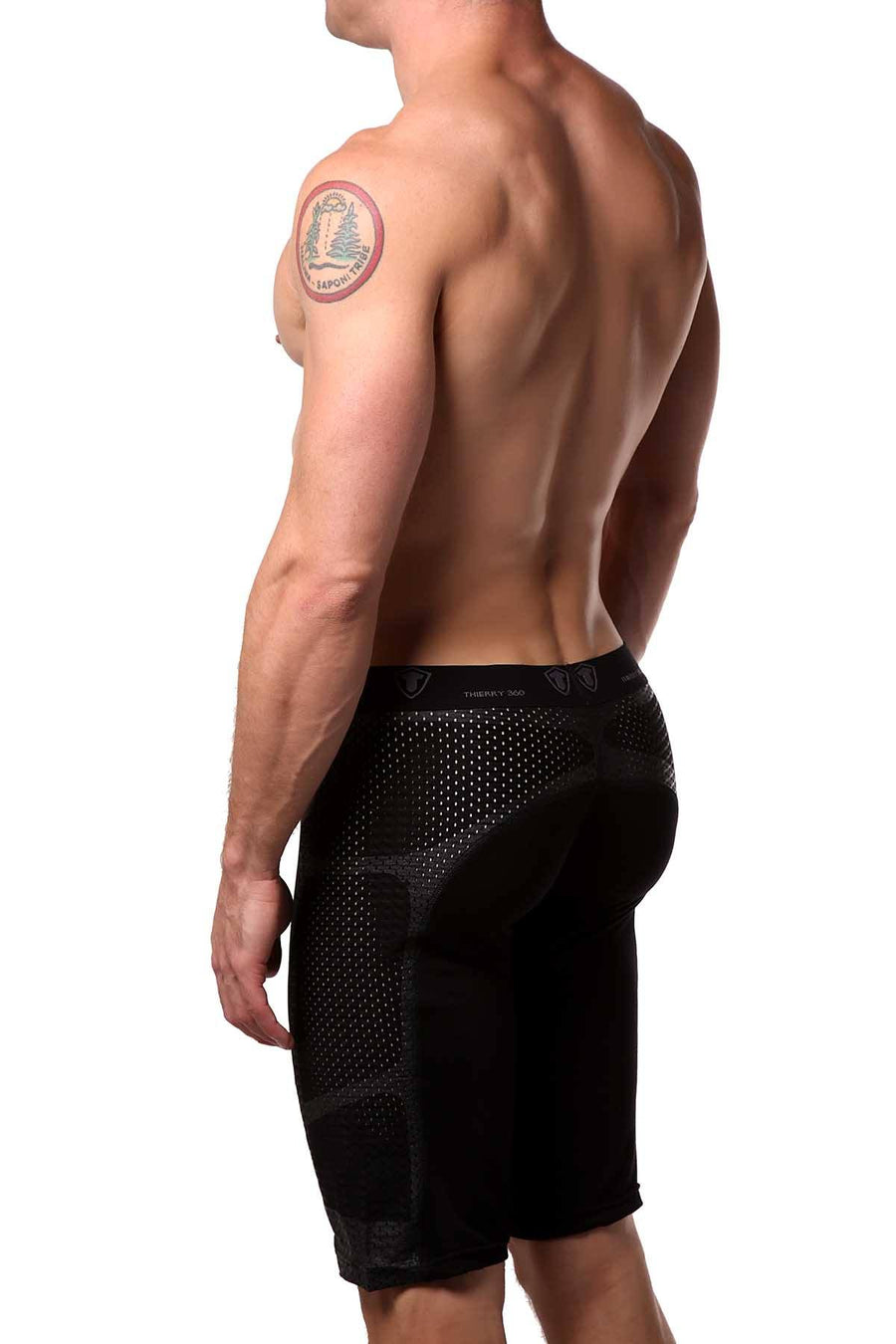 Thierry Black/Charcoal Long Athletic Boxer Brief
