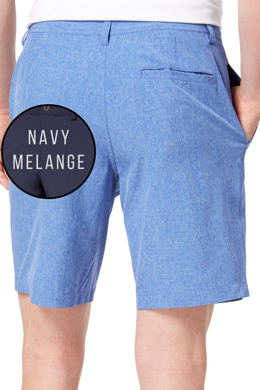 32 Degrees Navy-Melange 9" Stretch Performance Short