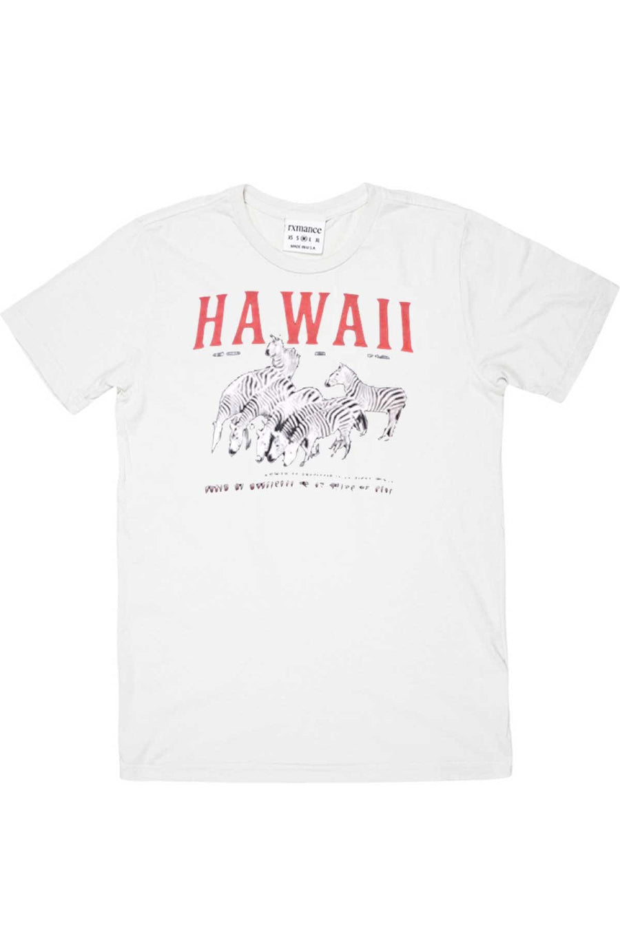 Rxmance Unisex White Hawaii Crew Tee