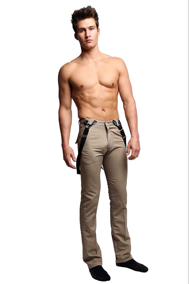 Something Strong Khaki Suspender Skinny Pant