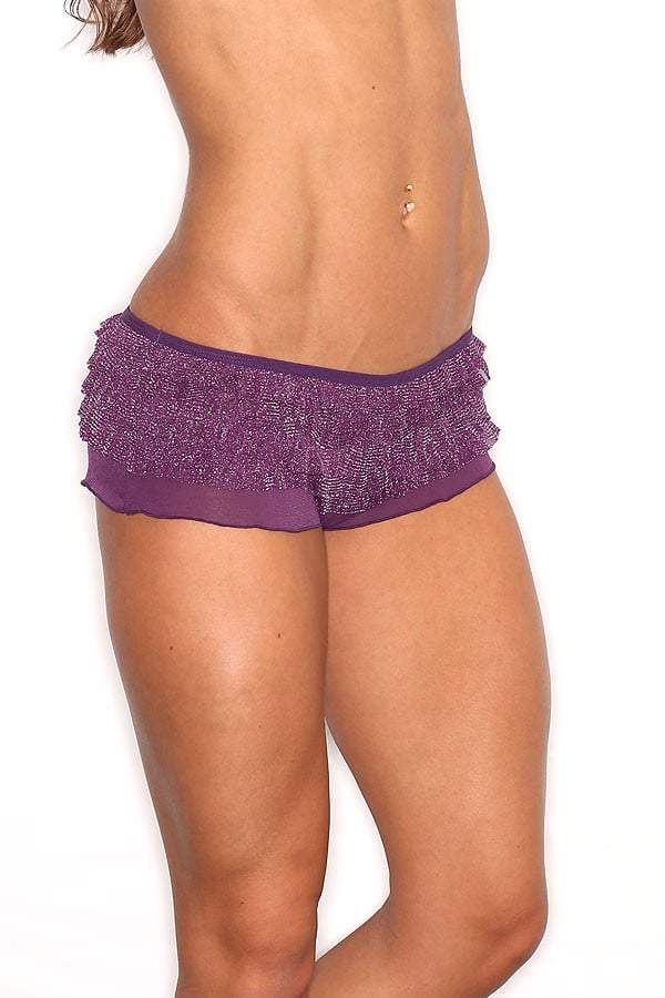 Spreegirl Purple Glitter Cheeky Ruffled Boyshort