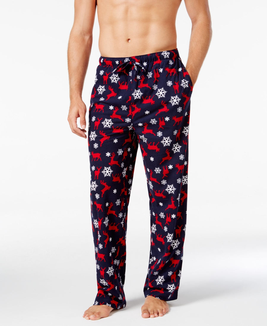 Club Room Mens Snow Deer-Print Pajama Lounge Pants