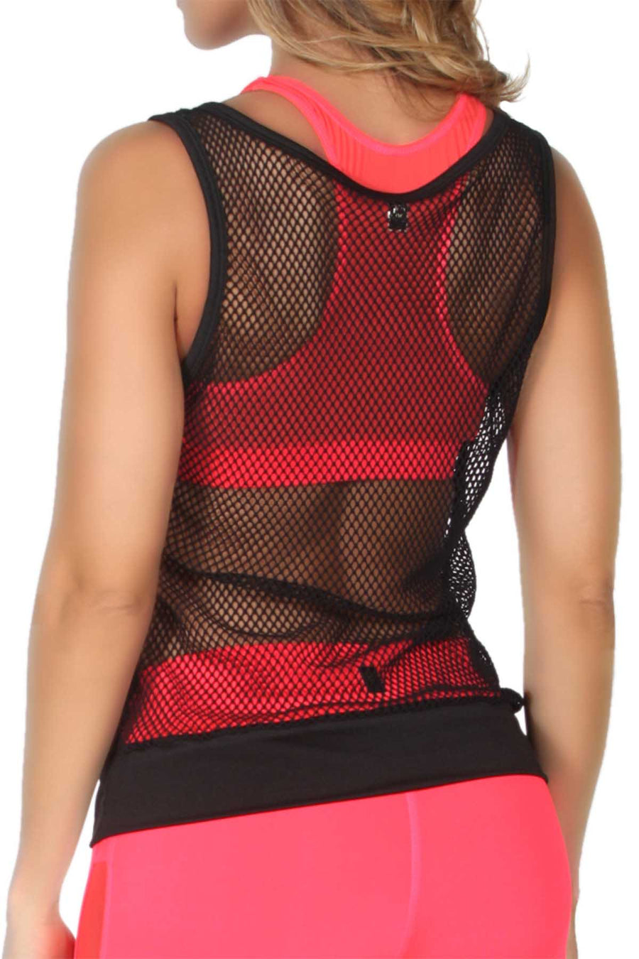 365me Black Sport Fishnet Tank