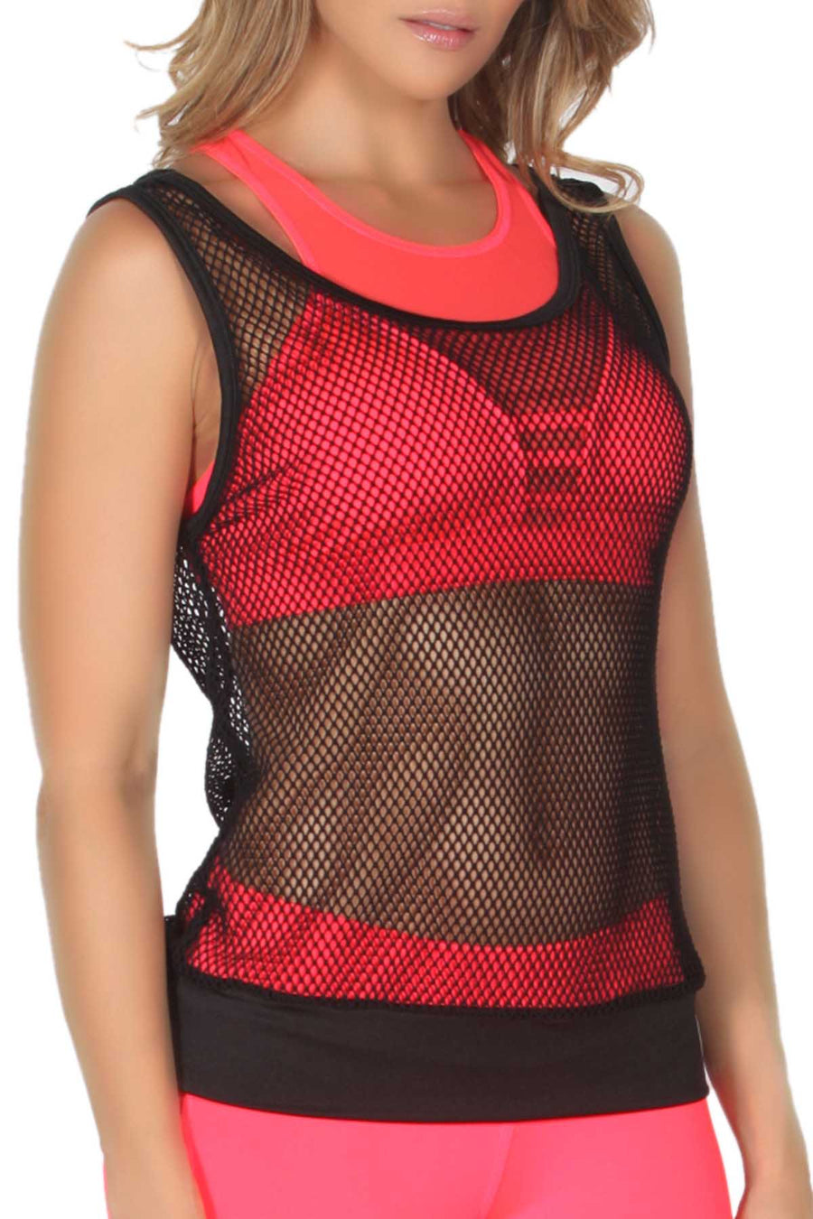 365me Black Sport Fishnet Tank