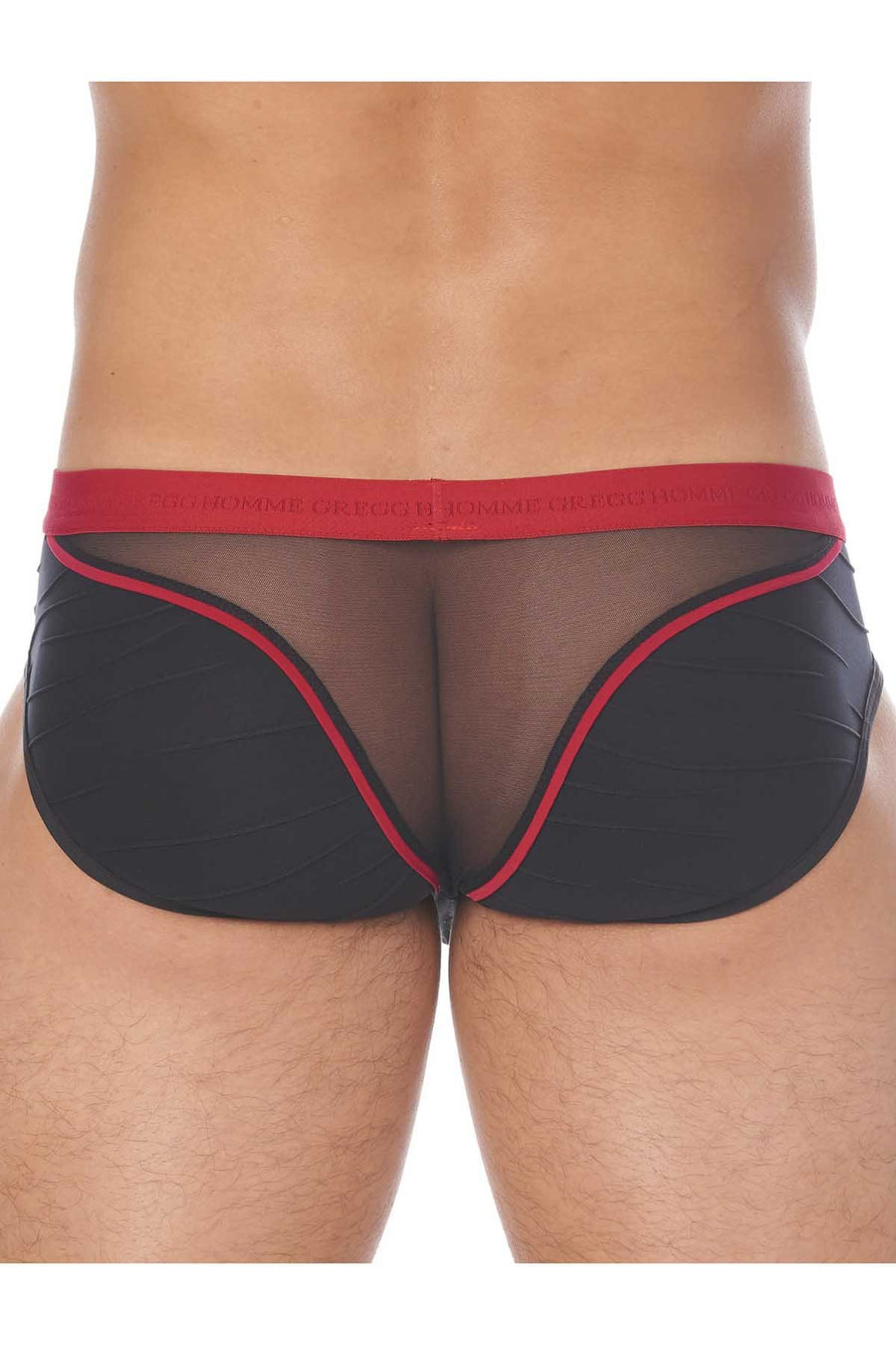 Gregg Homme Black Cheeky Mesh C-Ring Brief