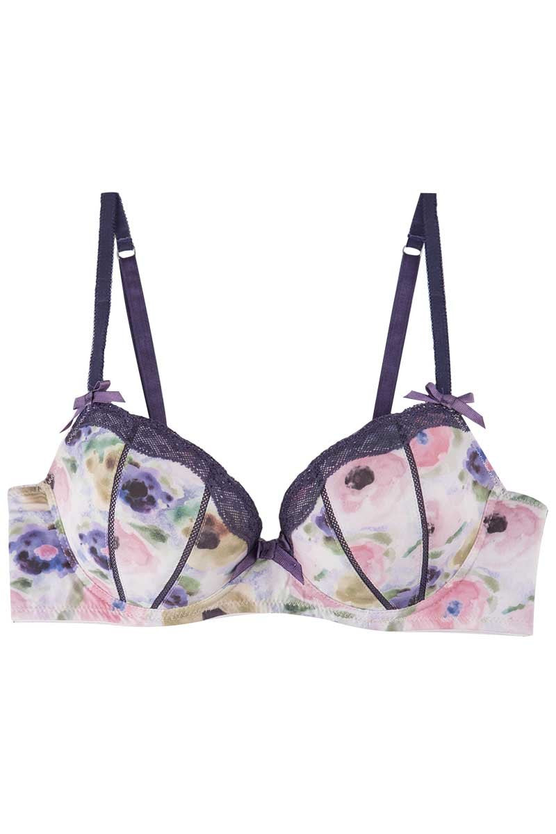 Catherine Malandrino Floral Microfiber Balconette Bra