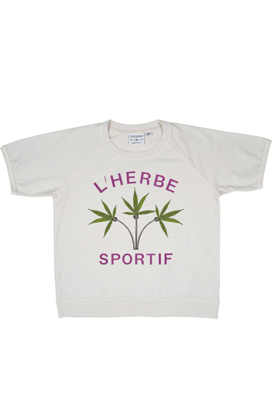 Rxmance Unisex White Sand L'Herbe Short Sleeve Sweatshirt