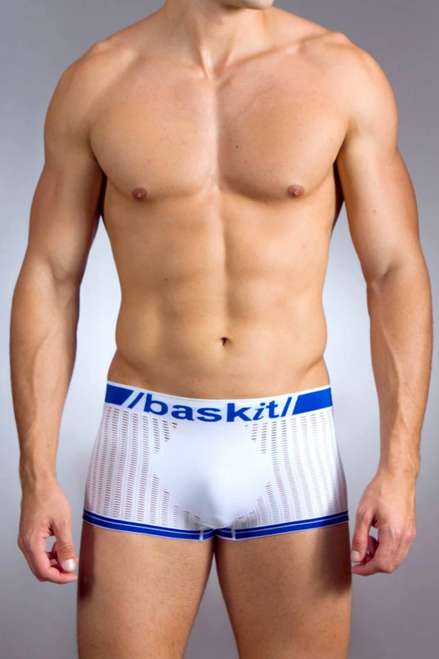 Baskit Blanc-White Snugfit Seamless Fishnet Trunk