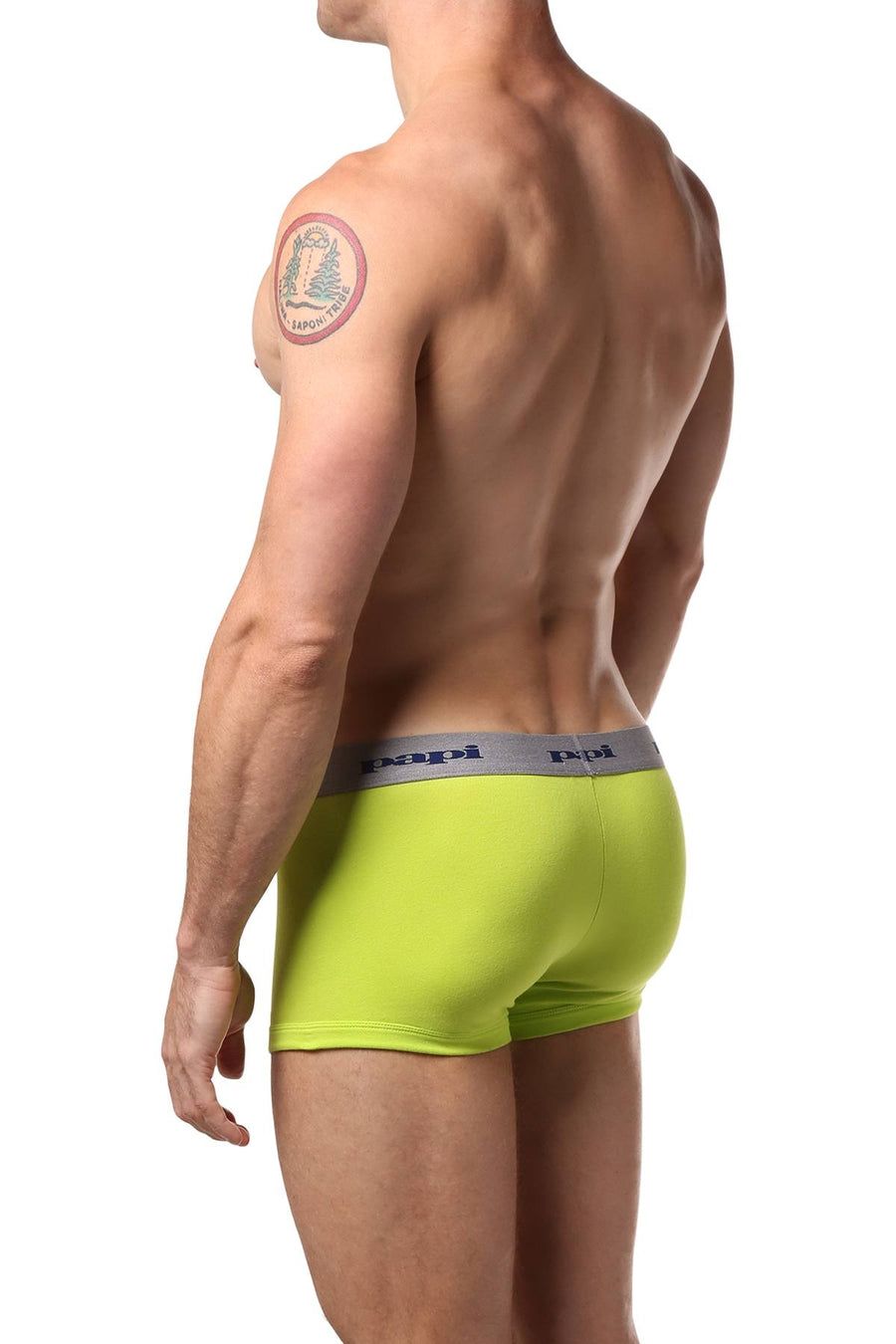 Papi Lime/Blue/Grey-Stripe Brazilian Trunk 3-Pack