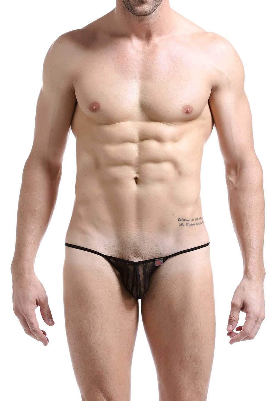 PetitQ Black Mesh Stripe Bikini