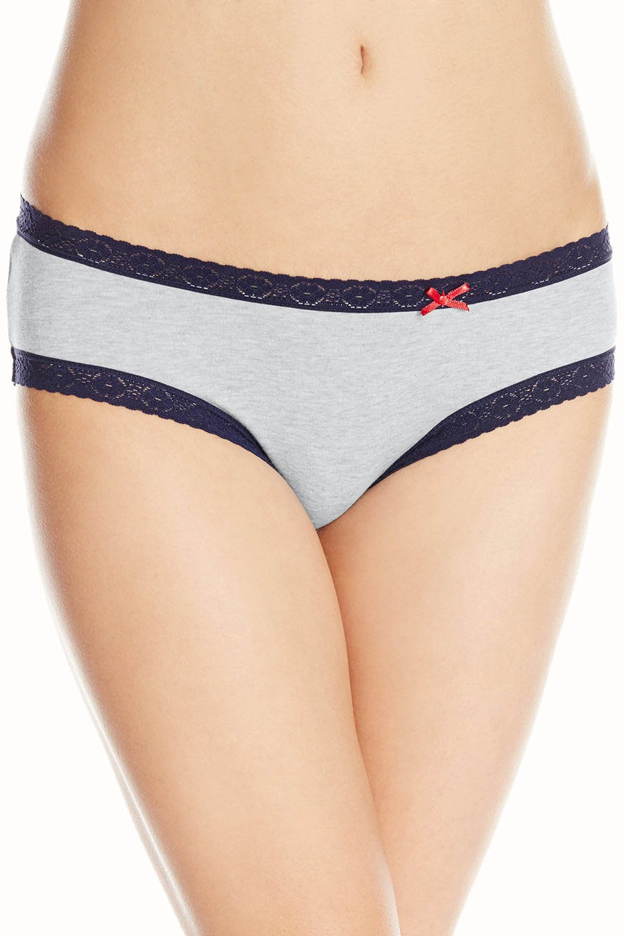 Tommy Hilfiger Heather-Grey Lace-Trim Cotton Bikini Brief