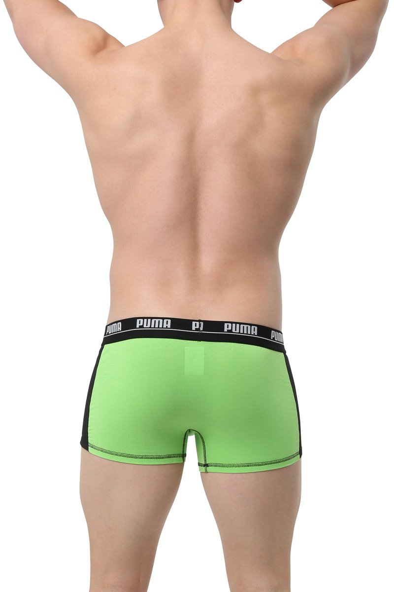 Puma Green & Black Cotton Stretch Trunk 2-Pack