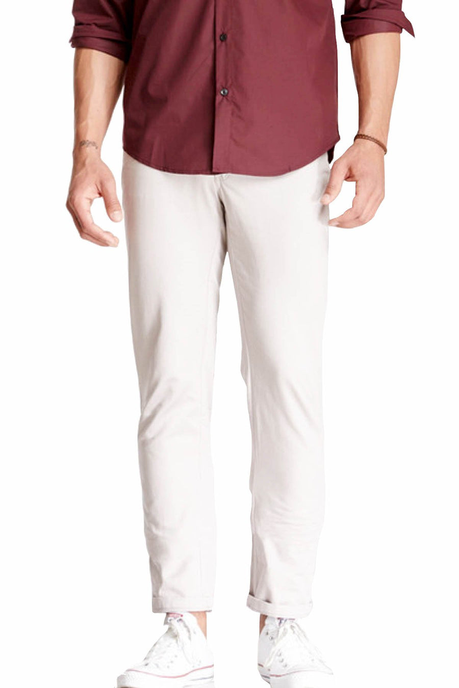 Something Strong Light Grey Straight Leg 5-pocket Pant