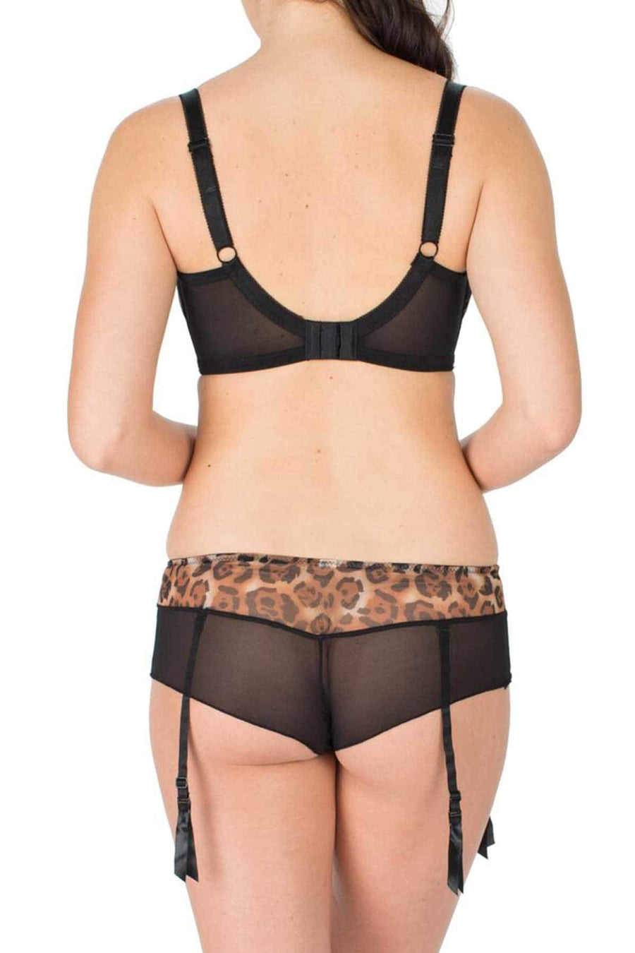 Parfait Leslie Animal Print Boyshort with Garters