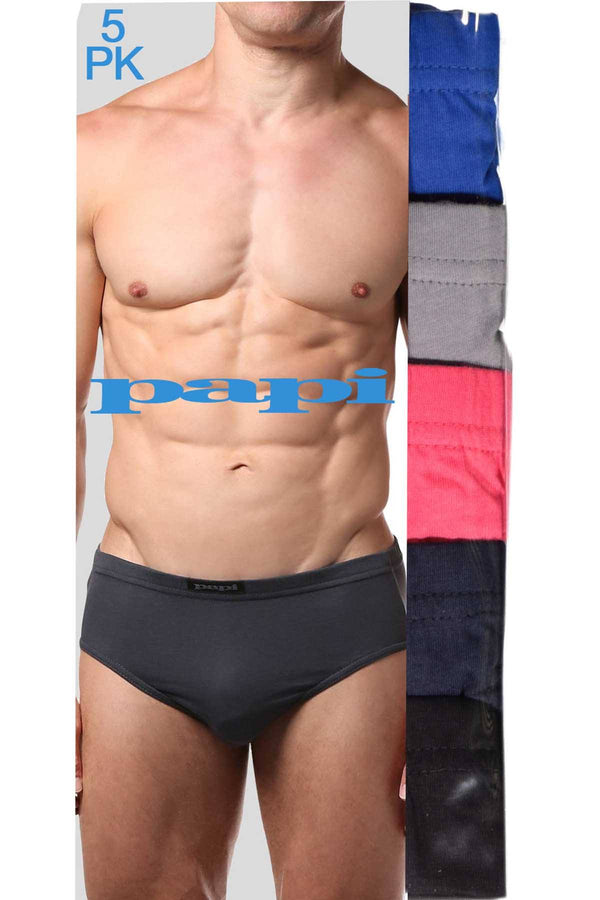Papi Pink/Blue/Navy/Grey/Black Low-Rise Brief 5-Pack