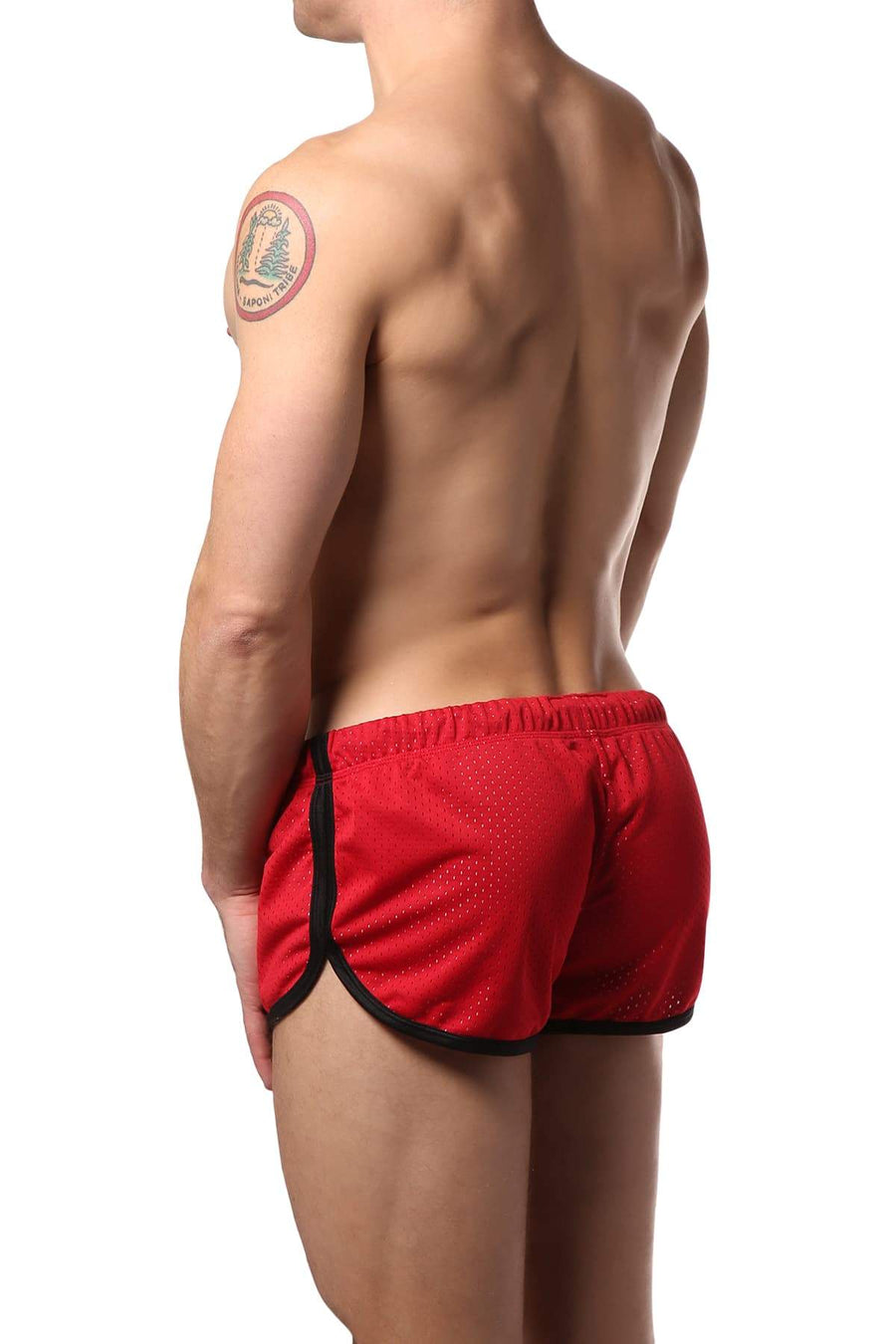 Jack Adams Red Air Mesh Track Short W/ Liner