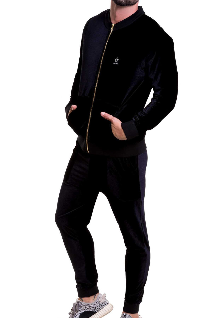 Jor Black Velvet Zip-Jacket