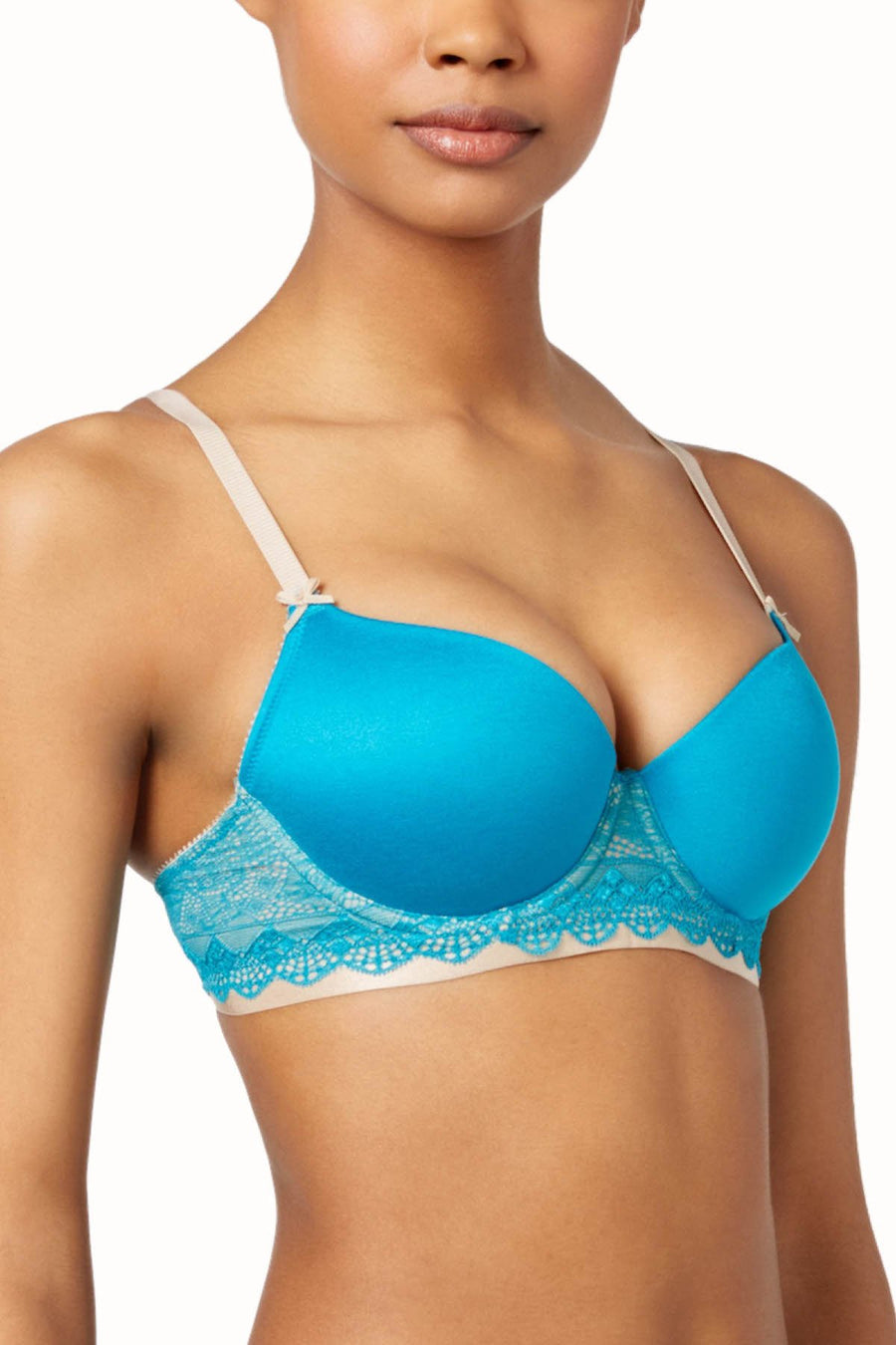 HEIDI by Heidi Klum Tile-Blue/Toasted-Almond Lace T-Shirt Bra
