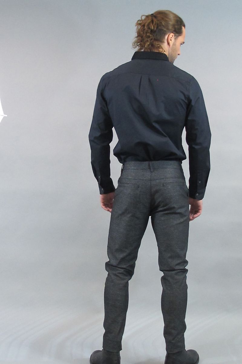 Smash Black Classic Pant with Leather Trim