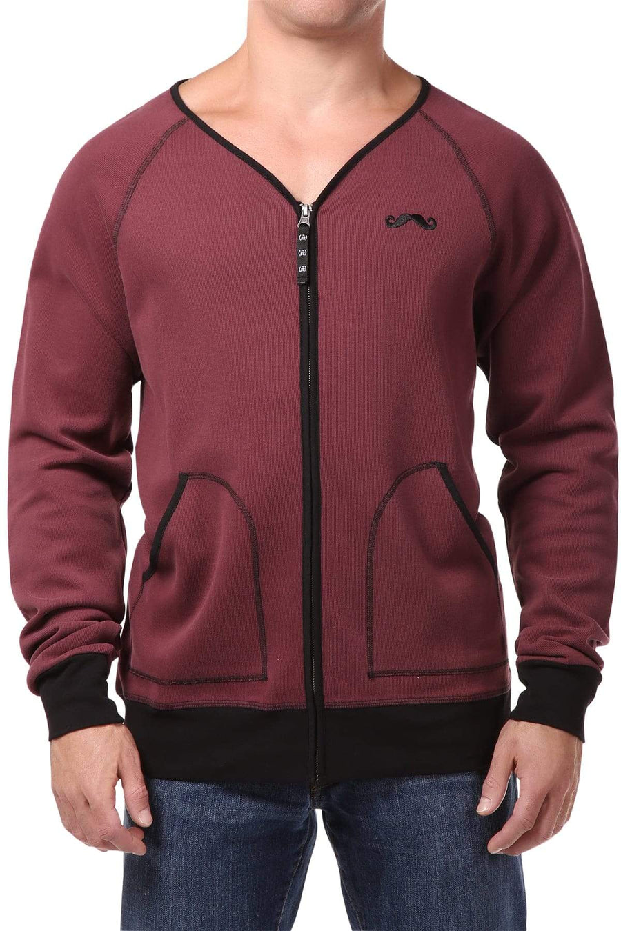 Spenglish Dark Red Zip Cardigan Tee