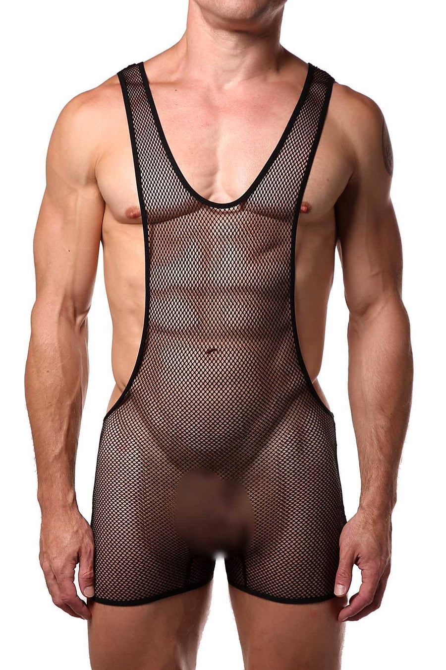 Tartarus Black Fishnet Onesie
