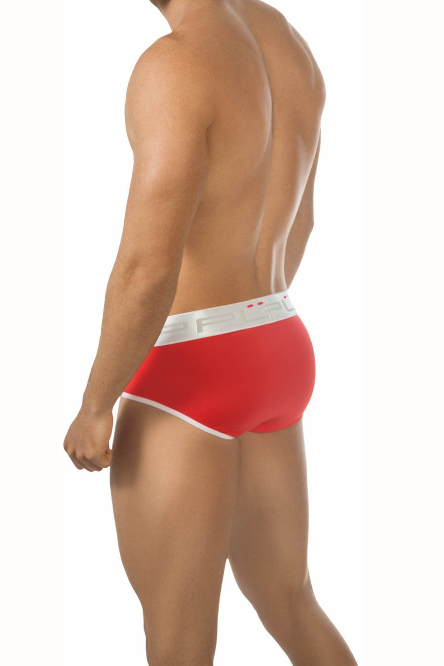 PPÜ Red/White Heart-Pattern Cut-Out Brief