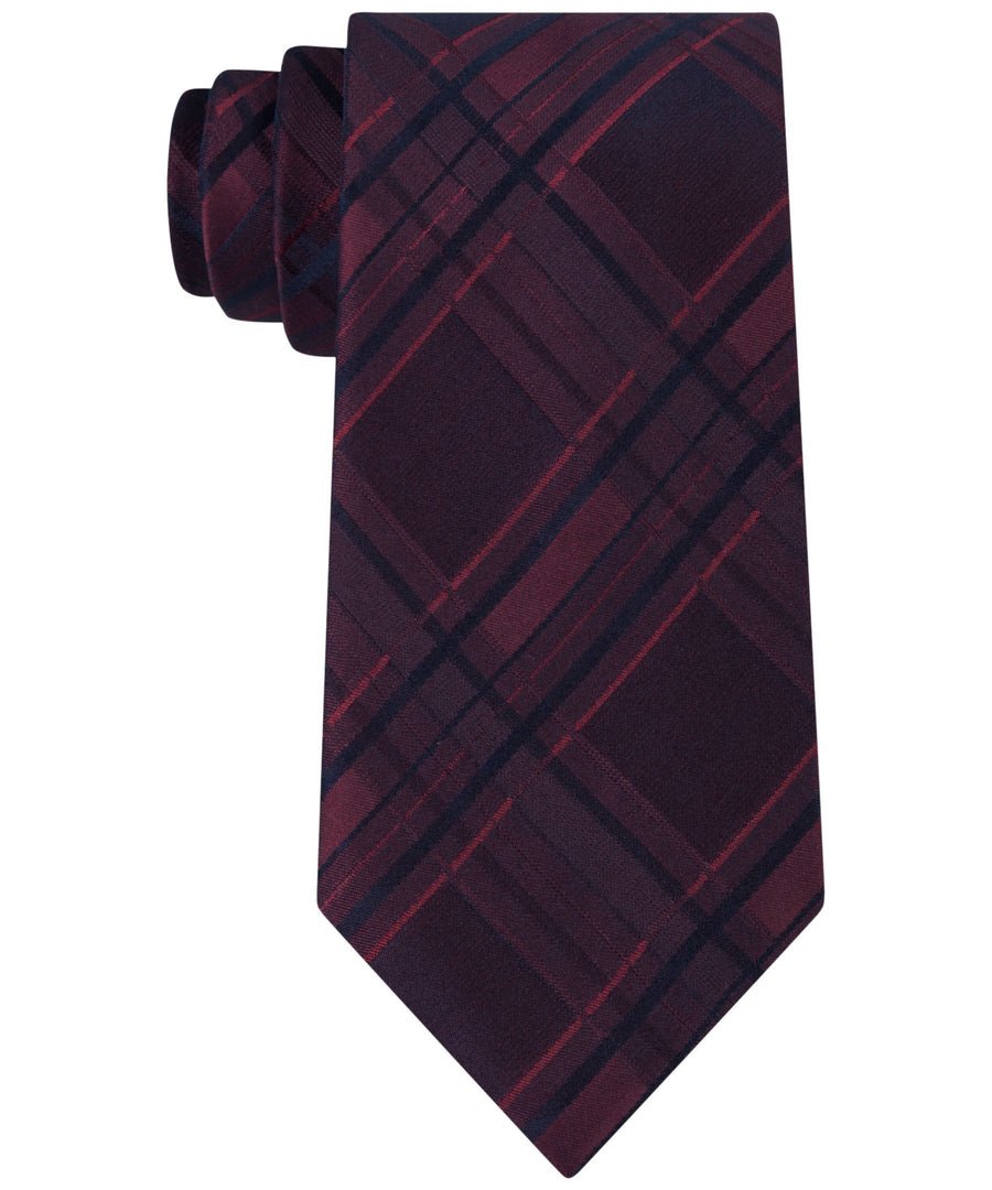 Calvin Klein Indigo Plaid Tie Black One Size
