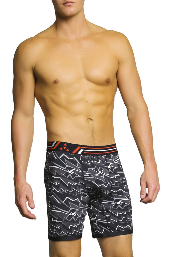 Balanced Tech Grey Zig Zag Performance Boxer Brief
