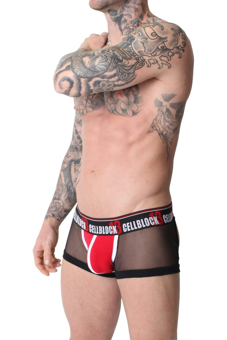 Cell Block 13 Red Dark Room Backless Jock Trunk