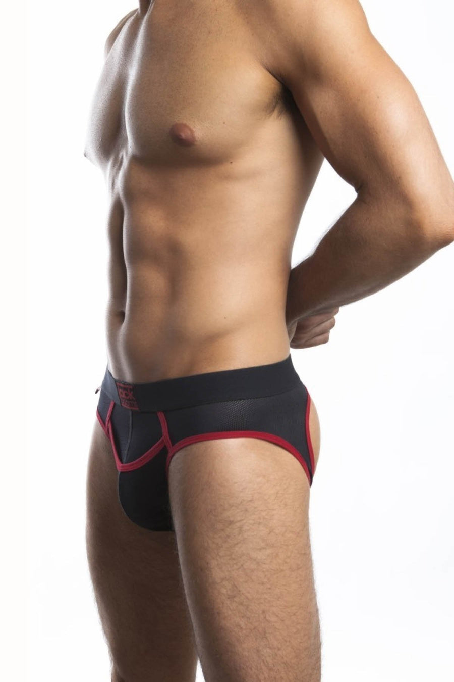 Jack Adams Black & Red Bodyflex Mesh Army Fly Jock-Brief