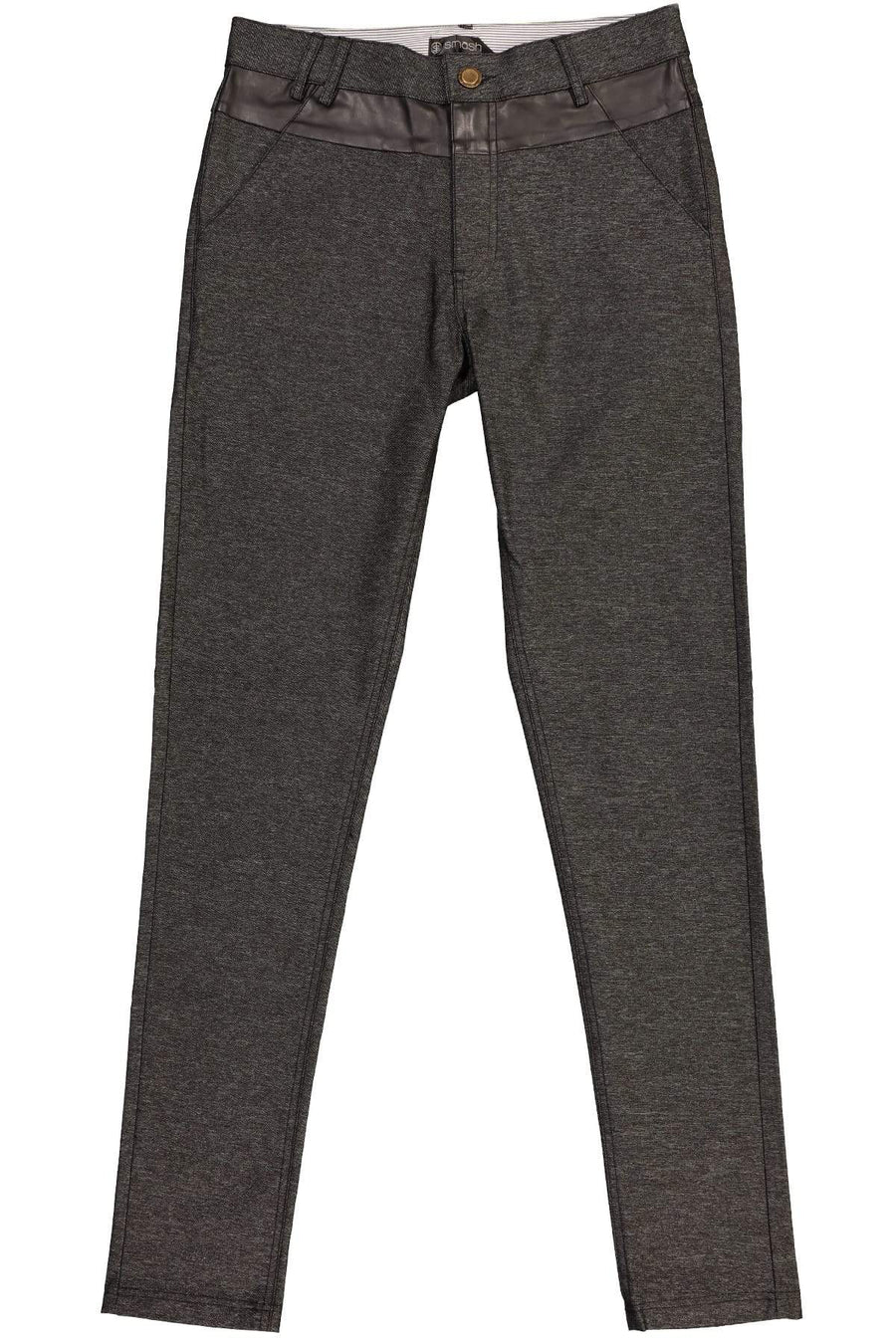 Smash Black Classic Pant with Leather Trim