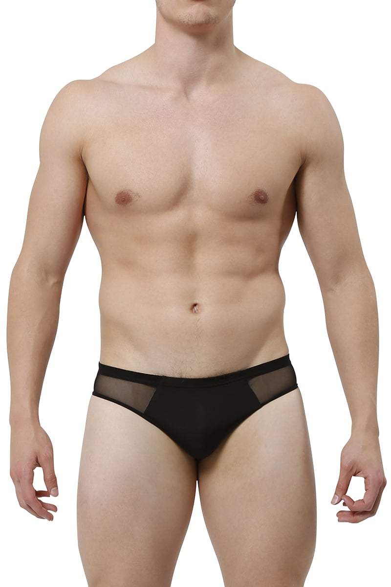 No Limits Black Mesh Panel Brief